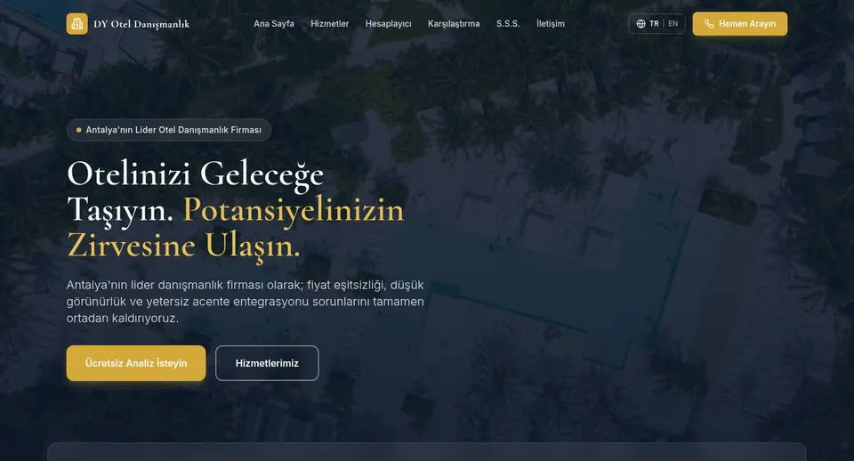 Screenshot of the DY Otel Danışmanlık website